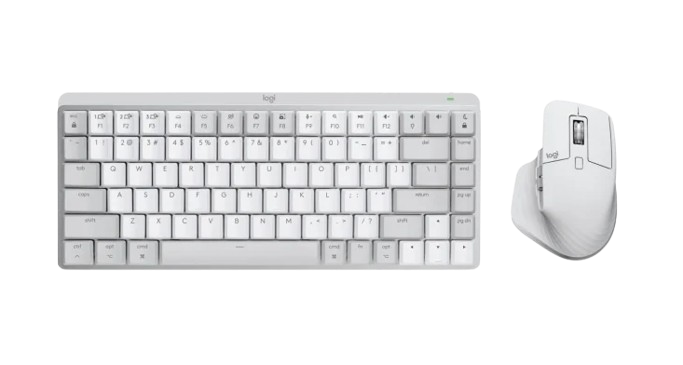 מקלדת ועכבר ארגונומיים הכולל 7 לחצנים חיבור USB אלחוטי טווח 10 מטר Logitech | MX Mechanical Mini for Mac Combo