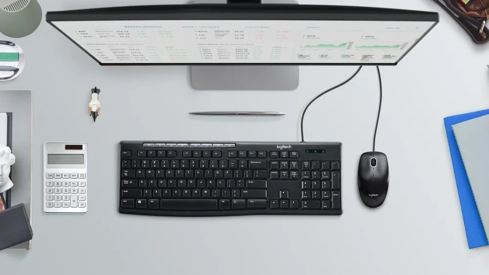 קיט מקלדת + עכבר הכולל 3 לחצנים חיבור USB אלחוטי טווח 10 מטר Logitech | MK200 Media Corded Keyboard and Mouse Combo