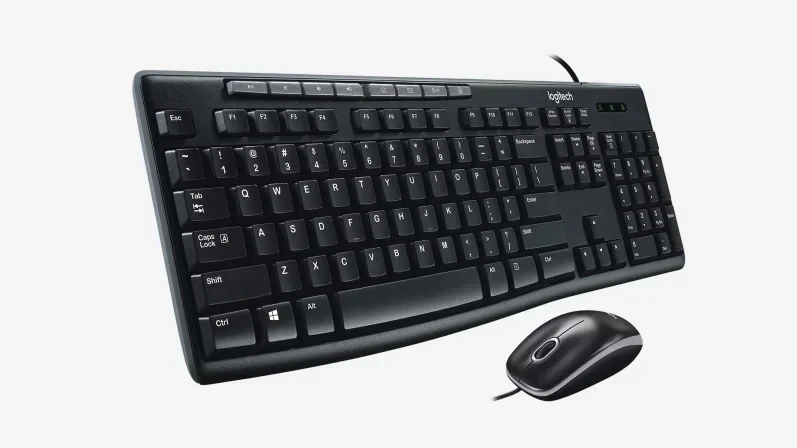 קיט מקלדת + עכבר הכולל 3 לחצנים חיבור USB אלחוטי טווח 10 מטר Logitech | MK200 Media Corded Keyboard and Mouse Combo