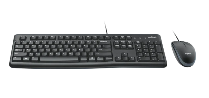 קיט מקלדת + עכבר הכולל 3 לחצנים חיבור USB חוטי טווח 10 מטר Logitech | MK120 Corded Keyboard and Mouse Combo