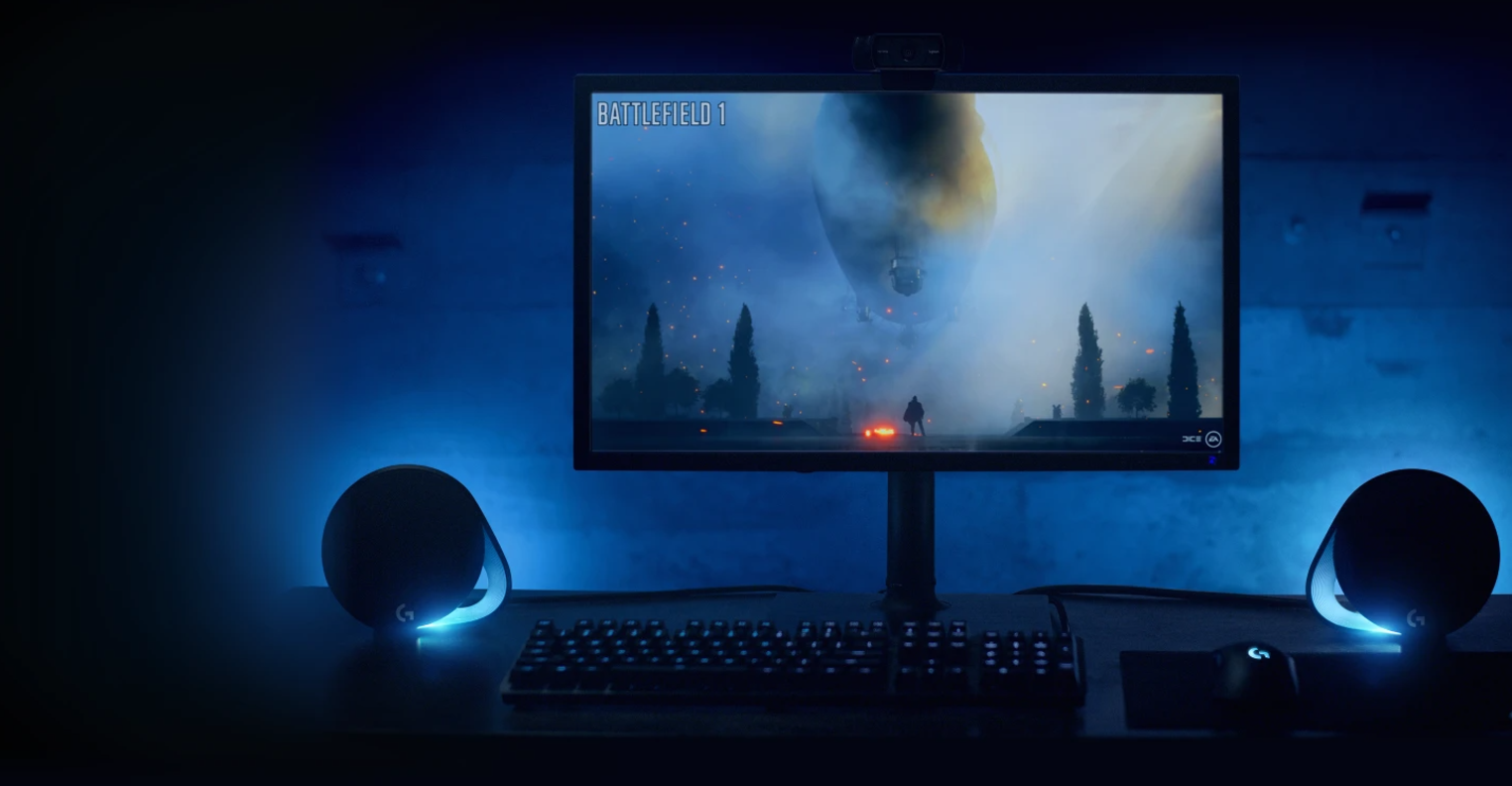 רמקול עם סאב ותאורה RGB חיבור Wireless בצבע שחור Logitech | G560