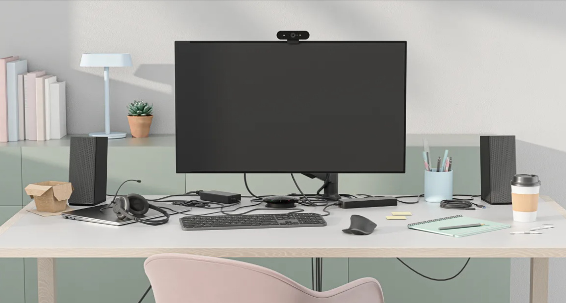 רמקולים למחשב עם תחנת עגינה של חיבורי All-in-one USB-C חיבור בלוטוס Logitech | Logi Dock