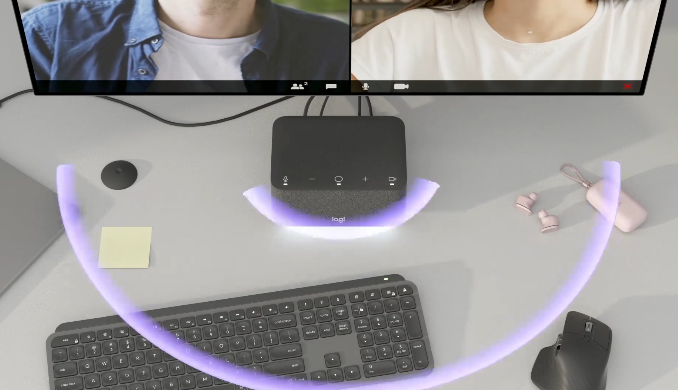 רמקולים למחשב עם תחנת עגינה של חיבורי All-in-one USB-C חיבור בלוטוס Logitech | Logi Dock