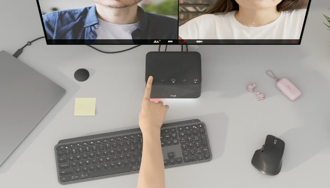רמקולים למחשב עם תחנת עגינה של חיבורי All-in-one USB-C חיבור בלוטוס Logitech | Logi Dock
