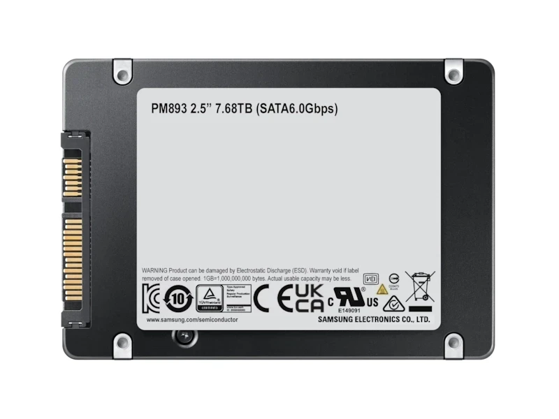 זיכרון SSD פנימי PM893 2.5" SATA 7.68TB בצבע שחור Samsung | MZ-7L37T600