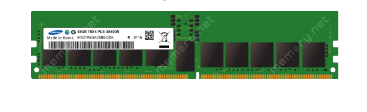 זיכרון מחשב פנימי 48GB DDR5-4800 RDIMM בצבע ירוק Samsung | M321R6GA0BB0-CQK