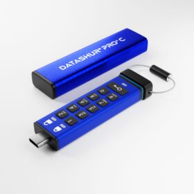 זיכרון נייד מוצפן חיבור USB3 Type-C מעוצב iStorage | 5060220254046 | IS-FL-DA3C-256-32 | datAshur PRO+C 256-bit 32GB