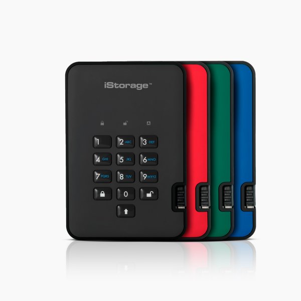 כרטיס לזיכרון נייד מוצפן מעוצב iStorage | 5060220251427 | IS-DA2-256-SSD-1000-R | diskAshur2 SSD 256-bit 1TB - Red