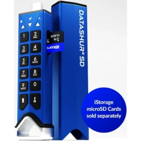 כרטיס לזיכרון נייד מוצפן מעוצב iStorage 5060220253551 IS-FL-DSD-256-DP datAshur SD Dual Pack + 1 KeyWriter Licence