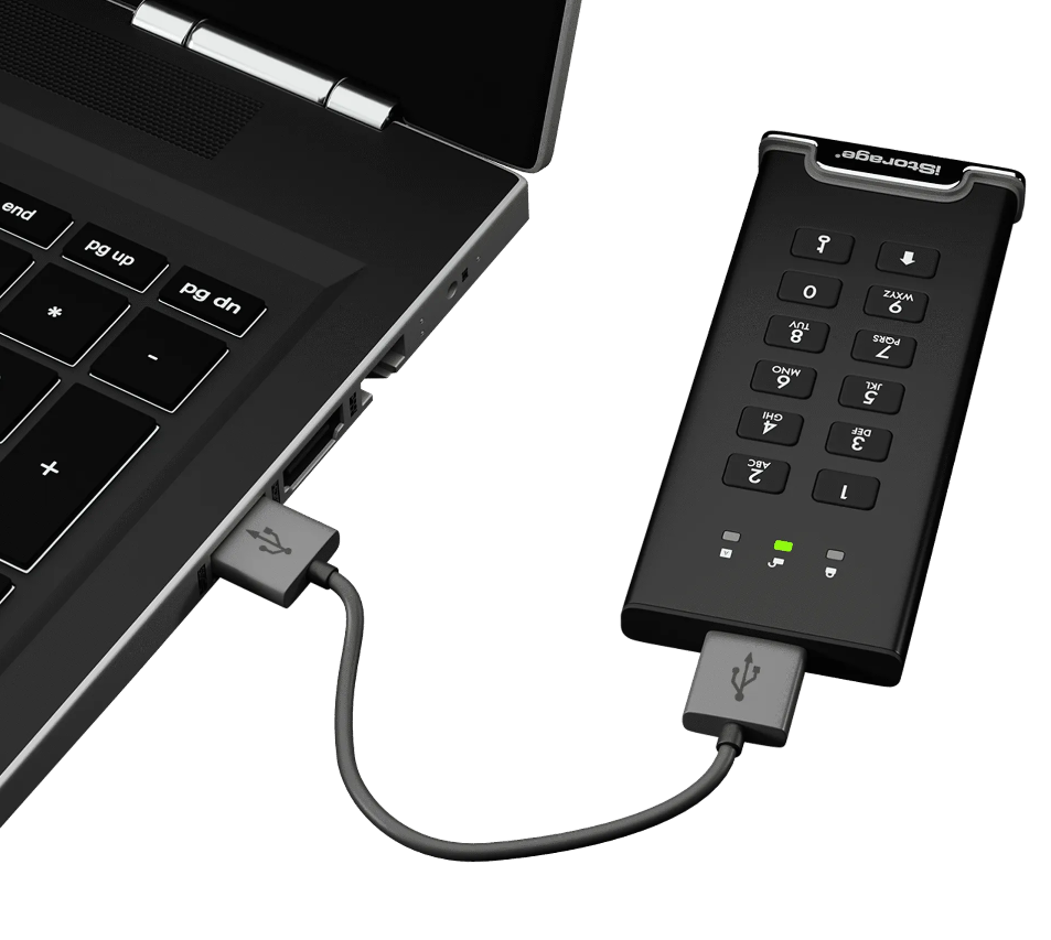 כרטיס לזיכרון נייד מוצפן מעוצב iStorage diskAshur M2 USB3