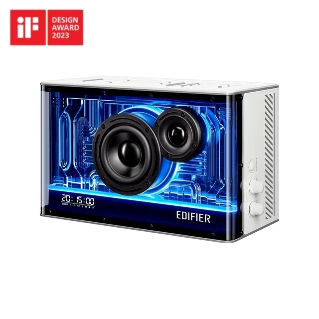 רמקול גיימינג עם אפקטים של תאורה ותאימות Bluetooth בצבע לבן Edifier | EDF286001w | QD35 - Tabletop BT Speaker w/GaN charger