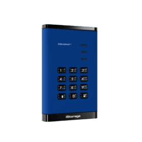 כרטיס לזיכרון נייד מוצפן מעוצב iStorage | 5060220254350 | IS-DA3-256-1000-BE | diskAshur3 HDD 256-bit 1TB - Blue