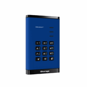 כרטיס לזיכרון נייד מוצפן מעוצב iStorage | 5060220254428 | IS-DA3-256-SSD-4000-BE | diskAshur3 SSD 256-bit 4TB - Blue