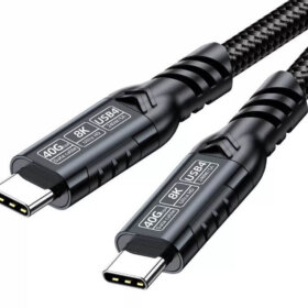 כבל סופר מהיר 40Gps 8K 240W USB4 אורך 1 מטר