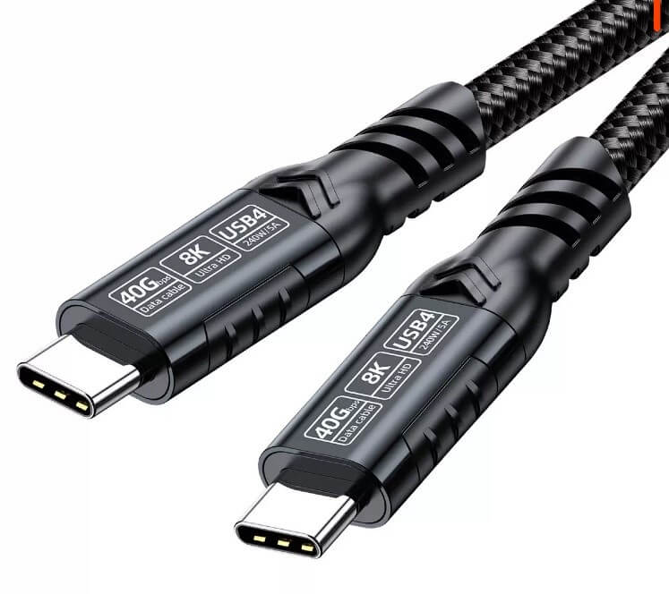 כבל USB4 40Gbps לטעינה מהירה 240W ותמיכה ב-8K – אורך 2 מטר