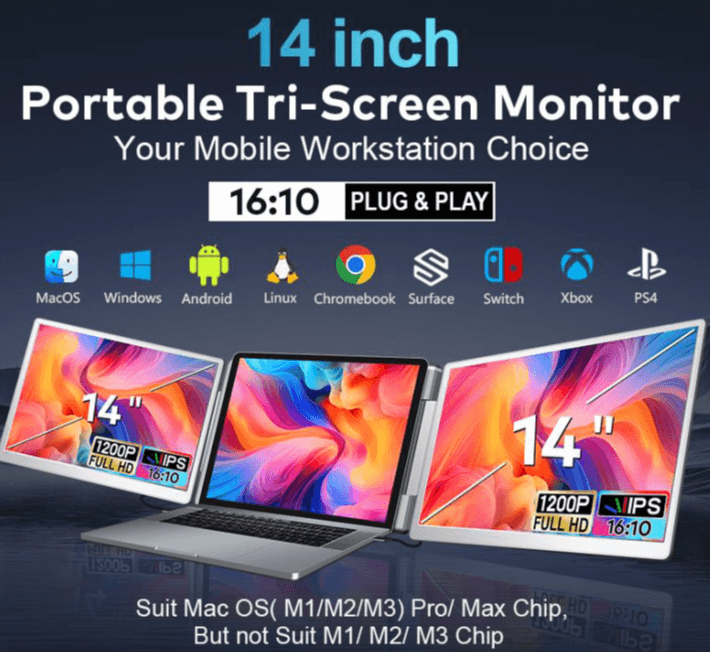 2Connect | 2CEX14U | FHD – מרחיב תצוגה ל־2 מסכים נוספים בגודל 14״ – תמונה 2