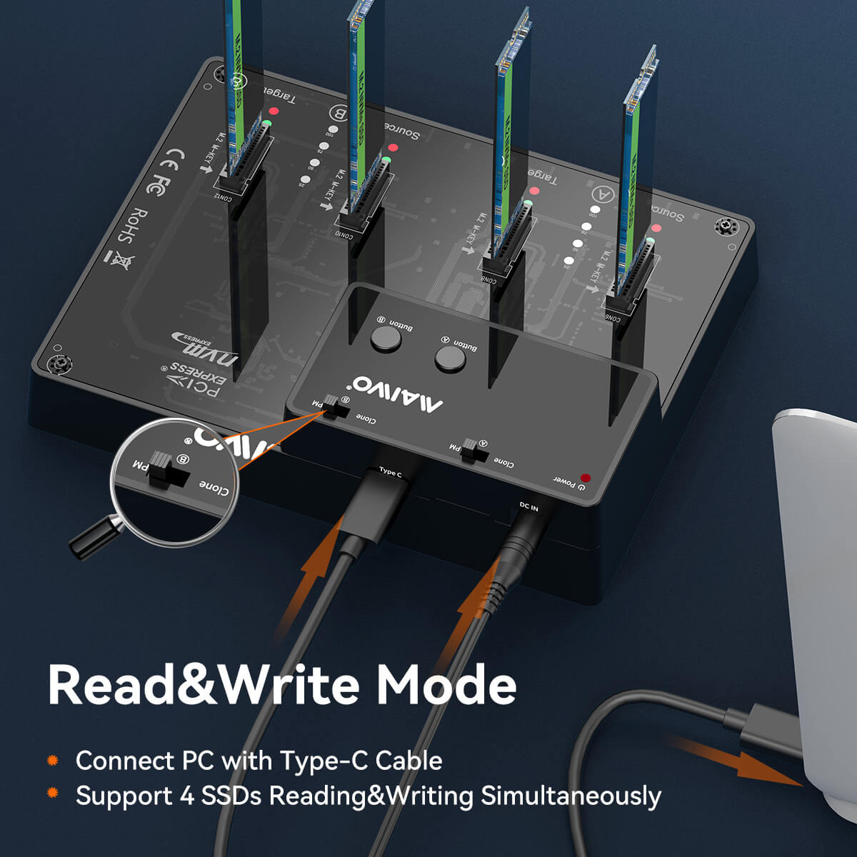 M.2 NVME Duplicator 4 Bay – תמונה 3