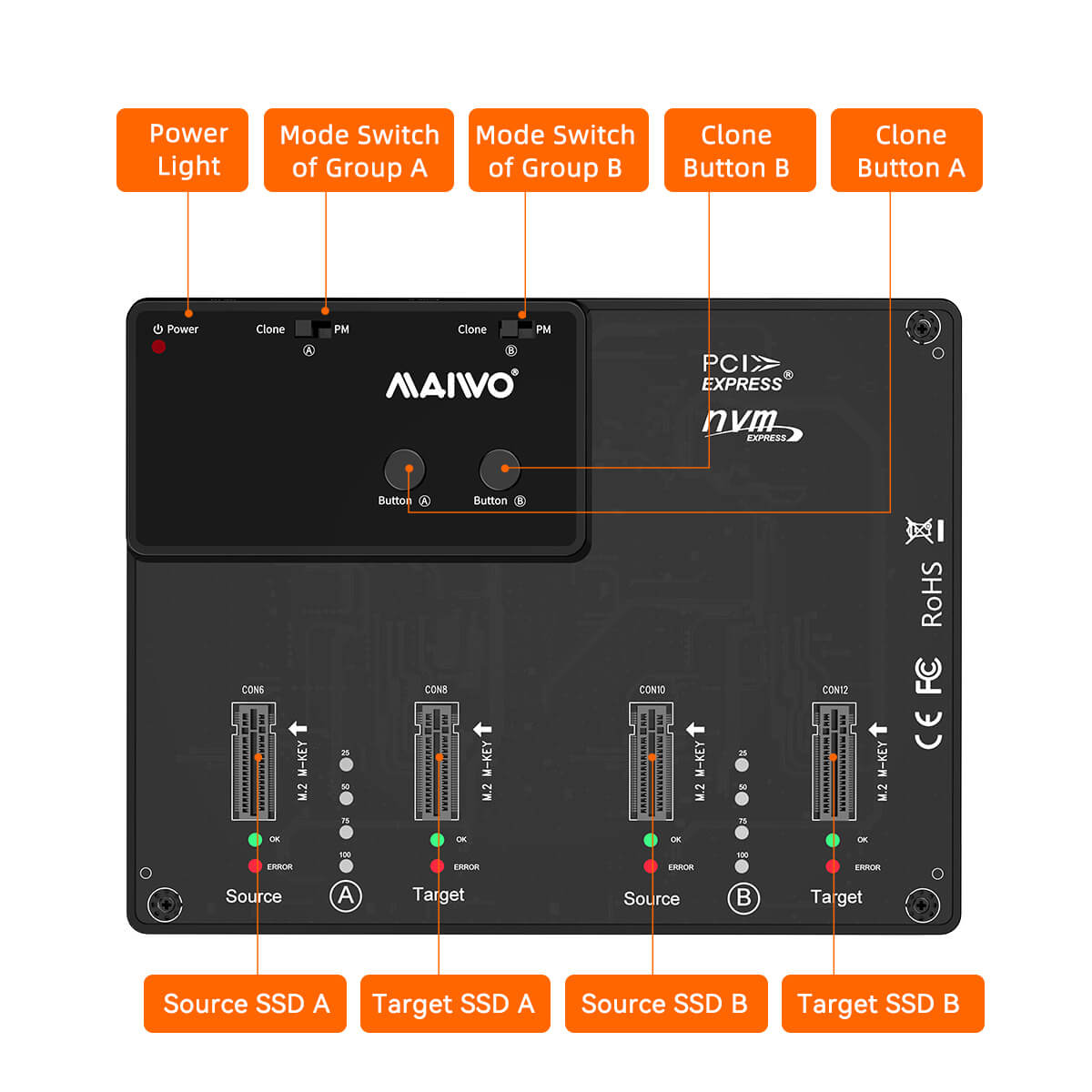 M.2 NVME Duplicator 4 Bay – תמונה 2