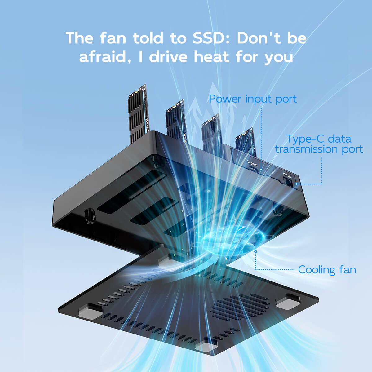 4 Bays Enclosure for NVMe M.2 SSD – תמונה 3