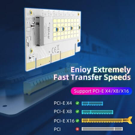M.2 NVMe SSD to PCIe 3.0 X16/X8/X4 Adapter Converter Card – תמונה 4
