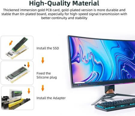 M.2 NVMe SSD to PCIe 3.0 X16/X8/X4 Adapter Converter Card – תמונה 2