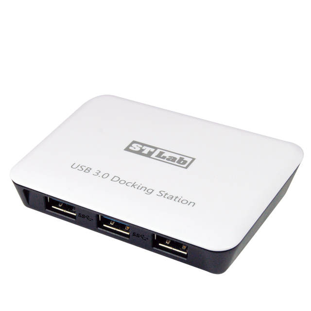 USB 3.0 Hub Ethernet Docking Station w/ Power Adapter