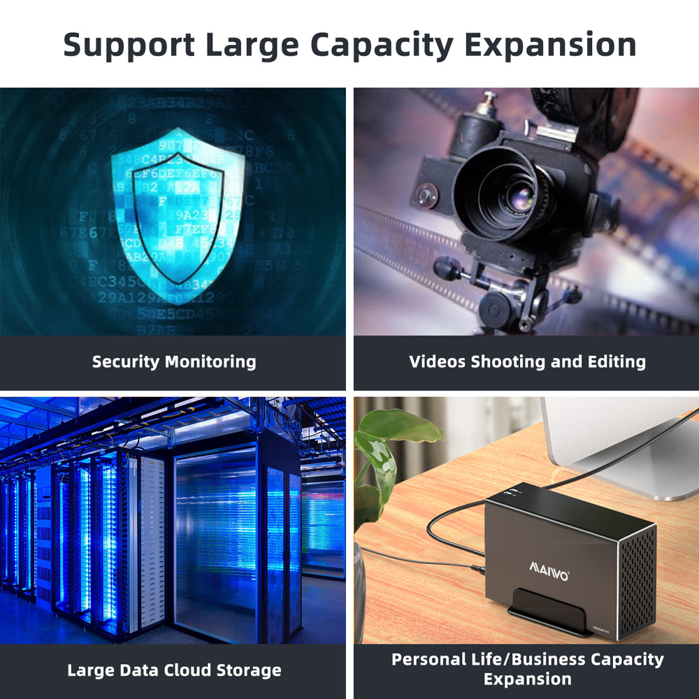 Dual-Bay USB 3.2 RAID HDD Enclosure – תמונה 3