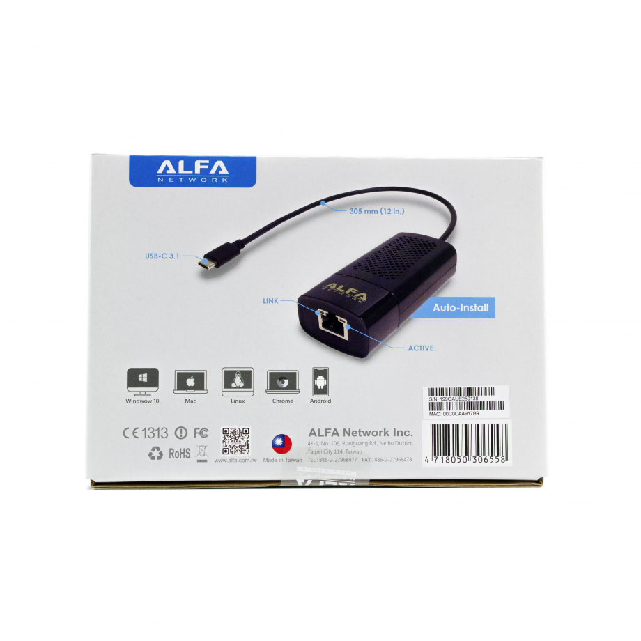 Alfa USB Ethernet Adapter AUE2500C – תמונה 4