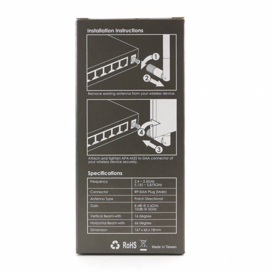 Alfa APA-M25 2.4GHz Indoor Panel Antenna –Directional WiFi Antenna – תמונה 7