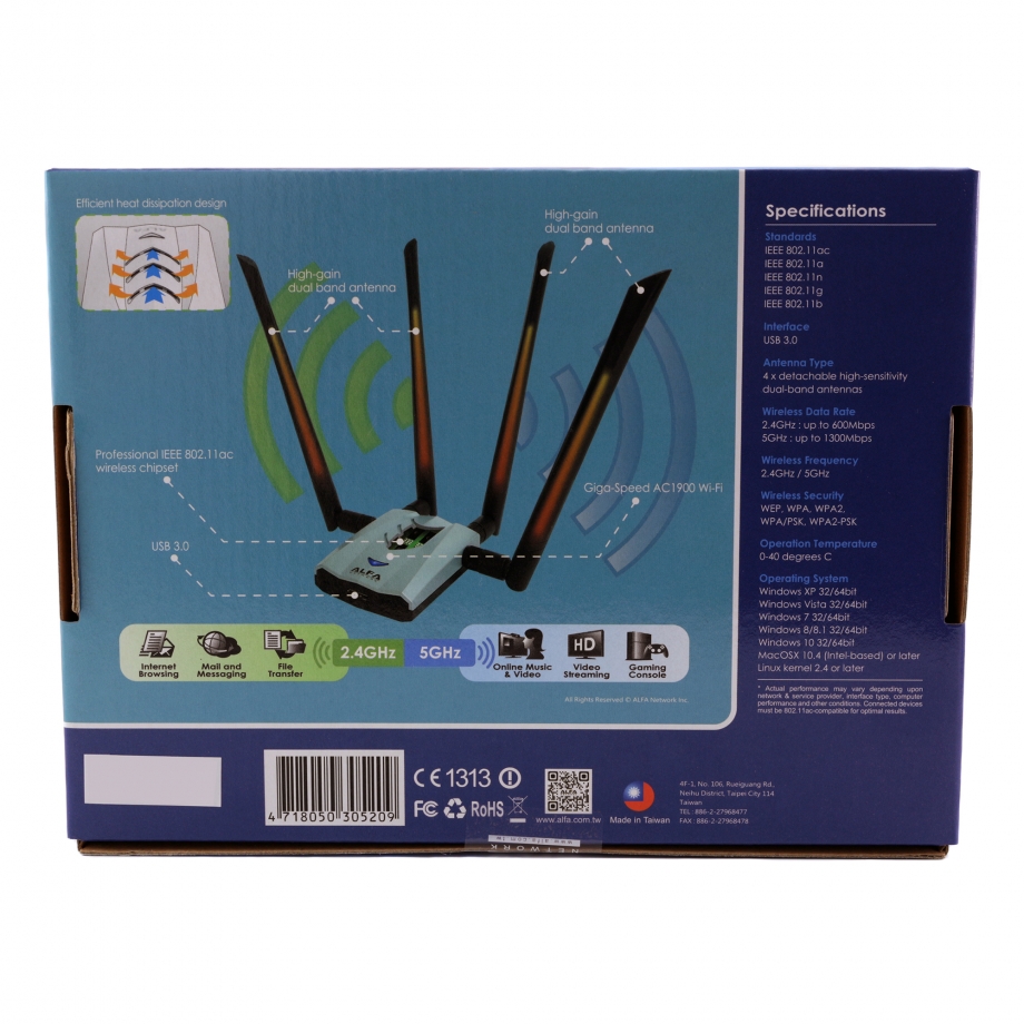Alfa USB Adapter AWUS1900 – תמונה 9