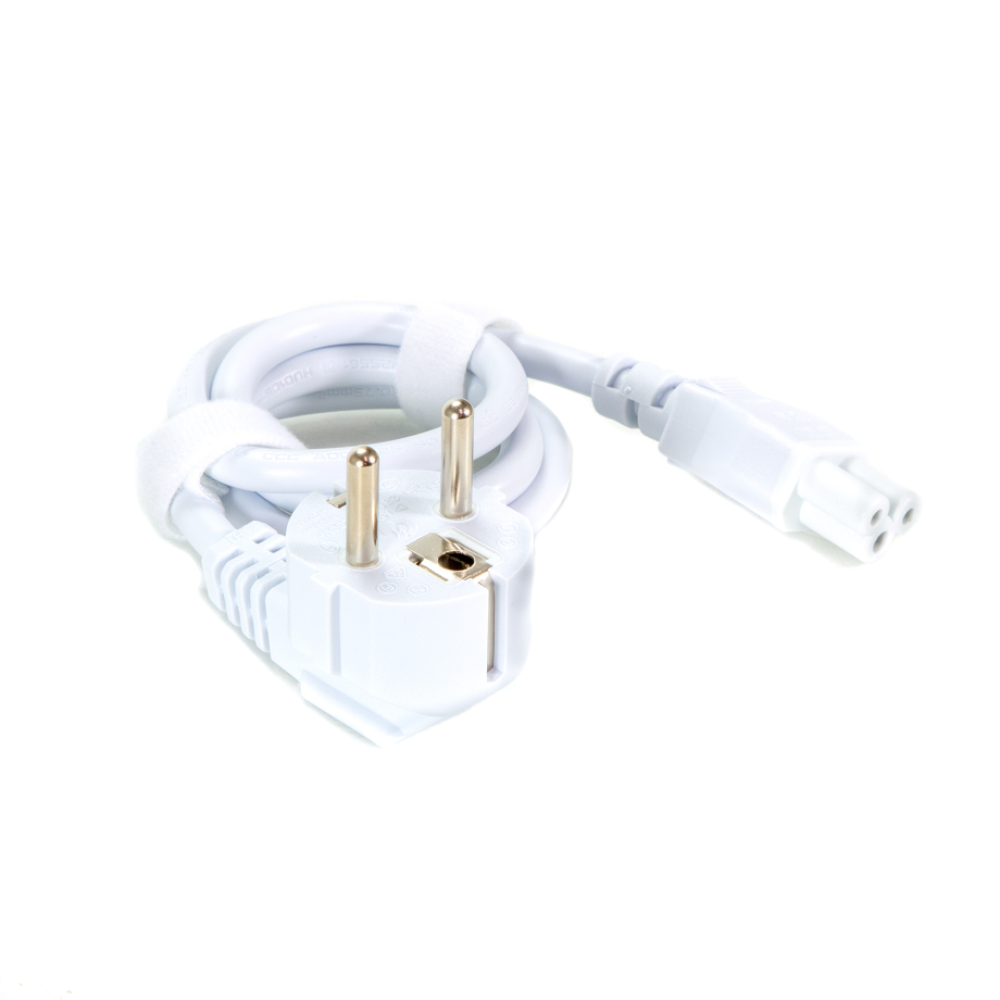 Power Cord C5 EU Plug White 65cm – תמונה 2