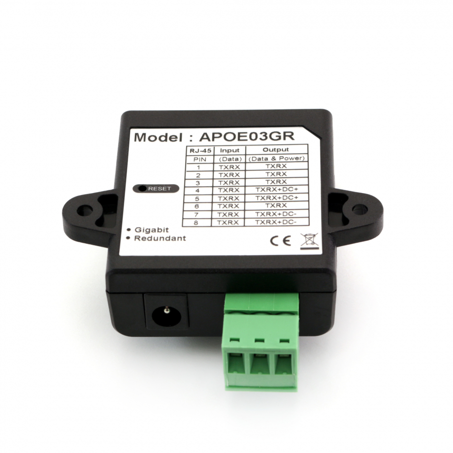 Industrial Gigabit PoE Conv. Reset Function, APOE03GR – תמונה 2