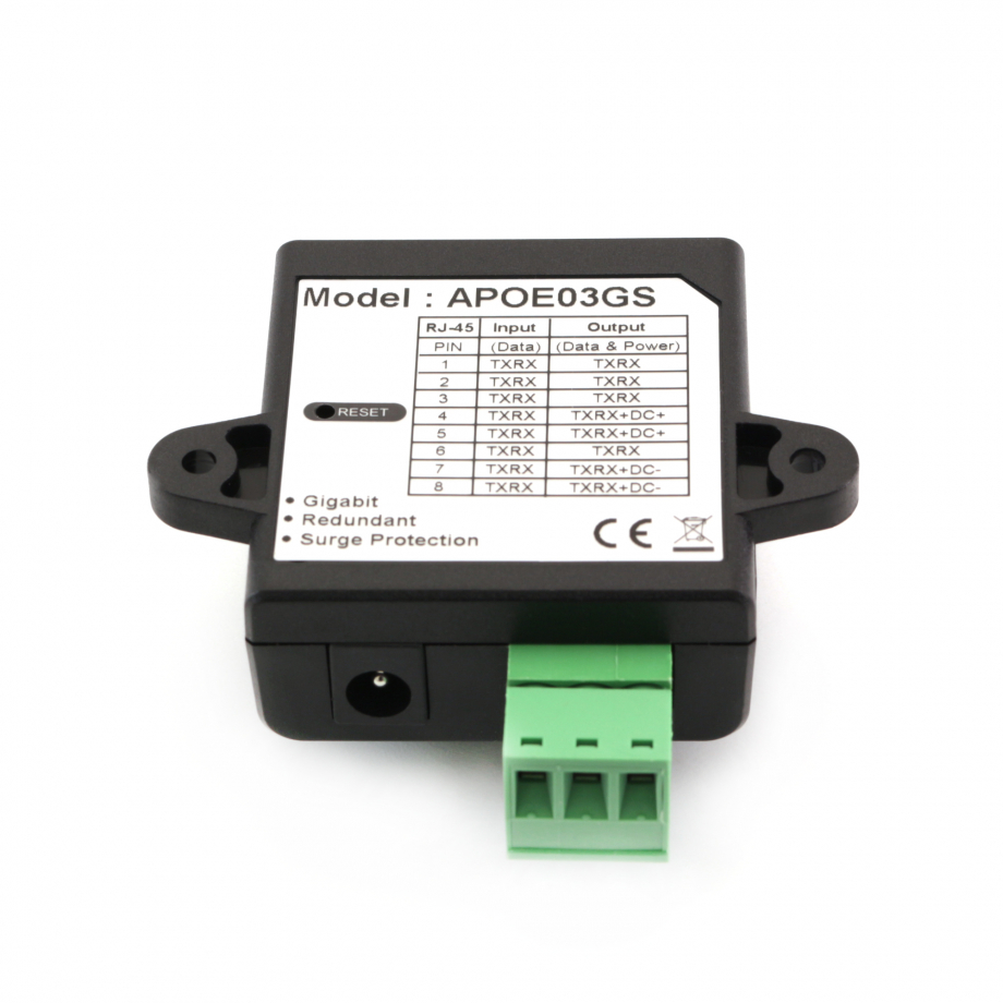 Industrial Gigabit PoE Conv. Surge Protection, APOE03GS – תמונה 2