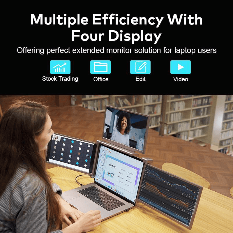 XPEND | XP-X3-14C | FHD – מרחיב תצוגה ל־3 מסכים נוספים בגודל 14" – תמונה 5
