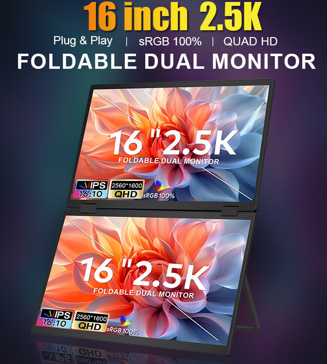 XPEND | XP-X2FD-16 | FHD – מרחיב תצוגה ל - 2 מסכים 16" – תמונה 4